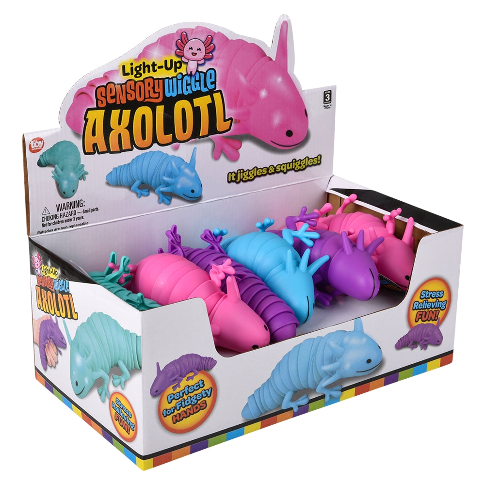 Light-Up Wiggle Sensory Axolotl (12 PC Display)