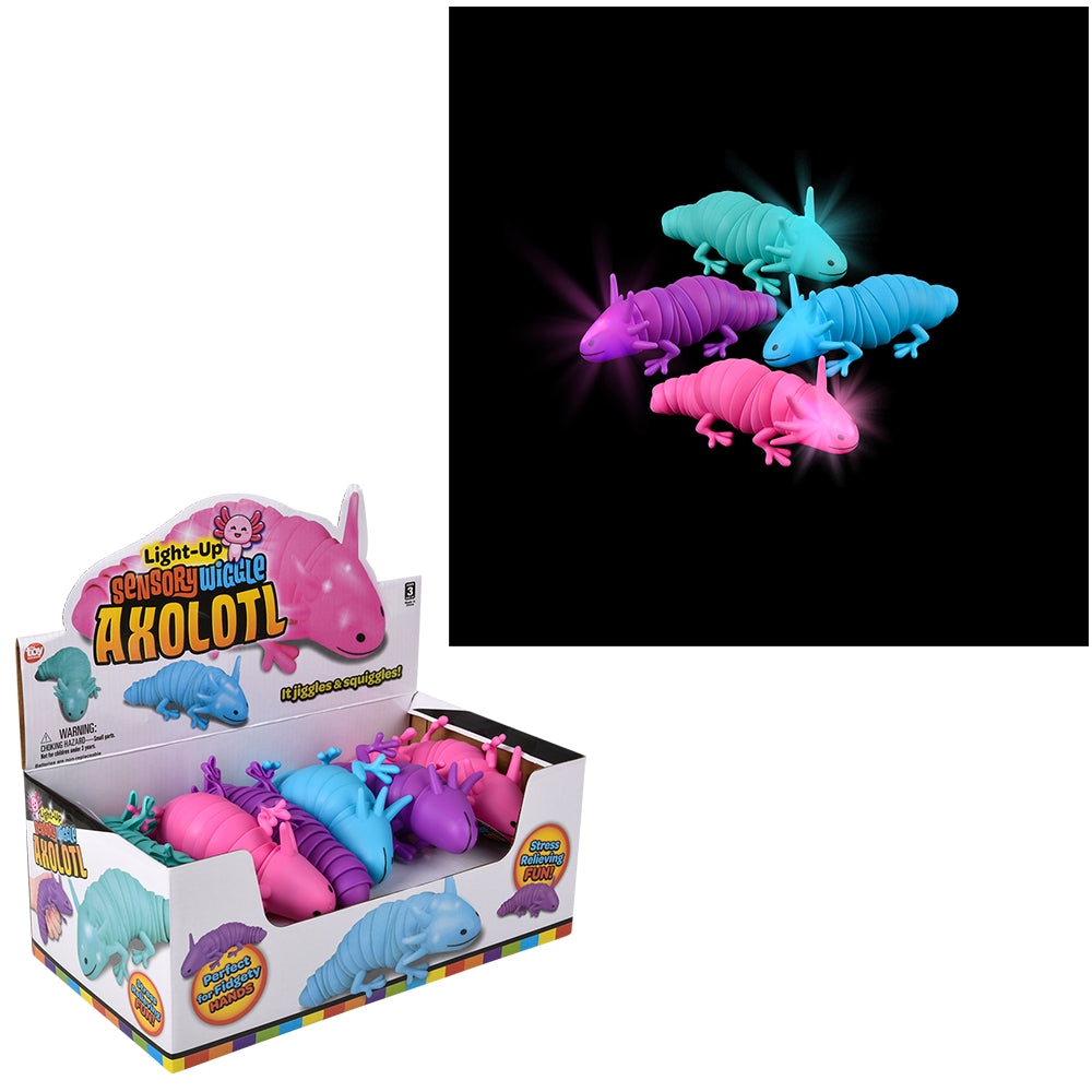 Light-Up Wiggle Sensory Axolotl (12 PC Display)