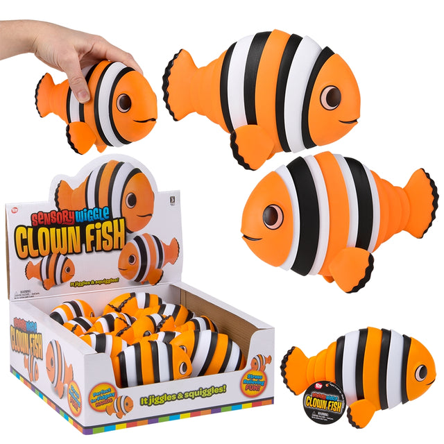 Sensory Clown Fish Wiggle Toy (12 PC Display)