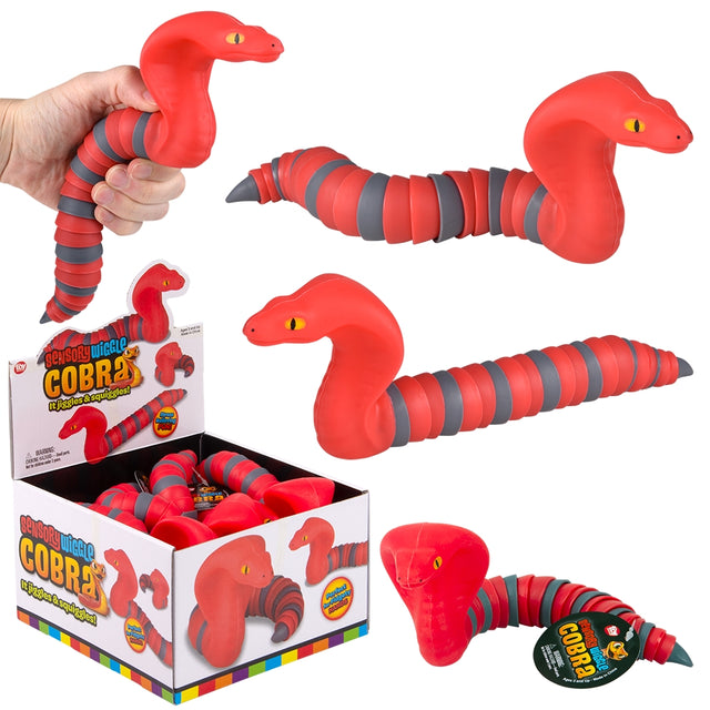 Sensory King Cobra Wiggle Toy (12 Pc Display)