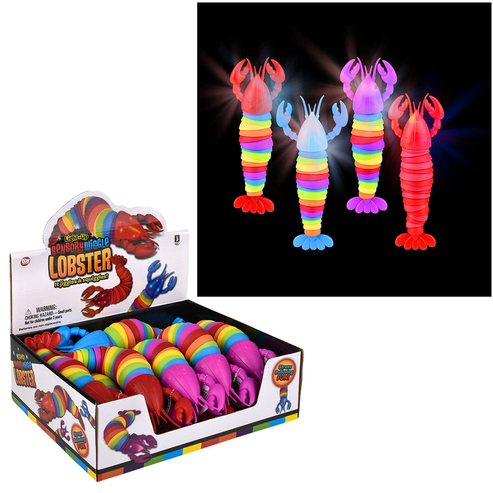 Light-Up Wiggle Sensory Lobster (12 Pc Display)