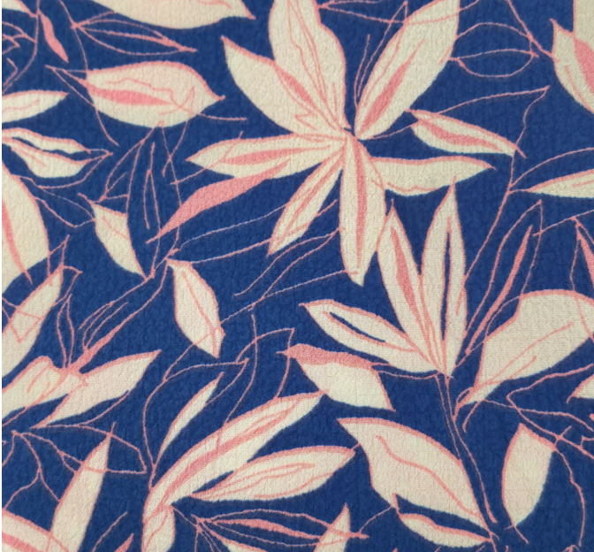 Poly Bubble 1D1818 Blue Poly Spandex Fabric - Blue Textured Crinkle Pleat, 58/60" Width (1 Yard)