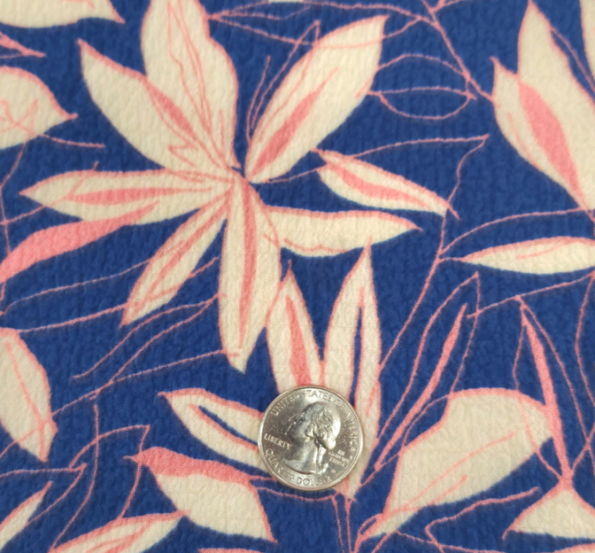 Poly Bubble 1D1818 Blue Poly Spandex Fabric - Blue Textured Crinkle Pleat, 58/60" Width (1 Yard)