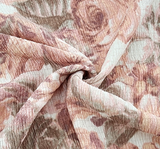 Poly Bubble Stretch 1D1776 Coral Polyester Spandex Fabric - Coral Textured Crinkle, 58/60" Width (1 Yard)