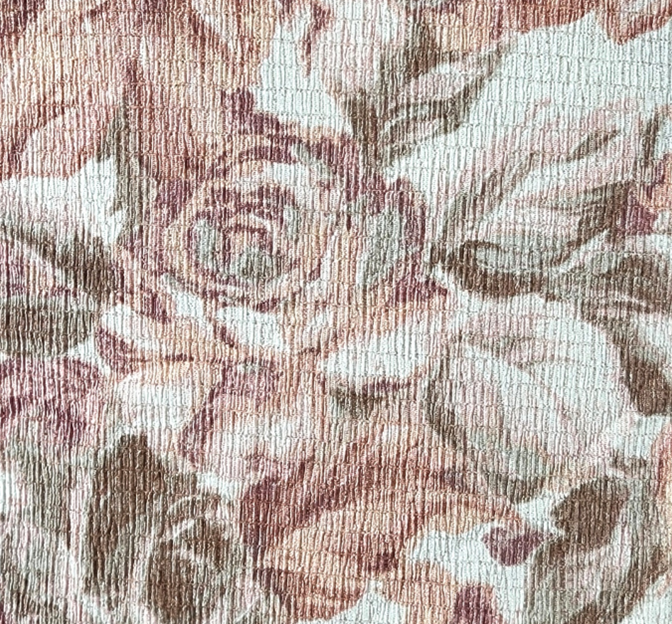 Poly Bubble Stretch 1D1776 Coral Polyester Spandex Fabric - Coral Textured Crinkle, 58/60" Width (1 Yard)