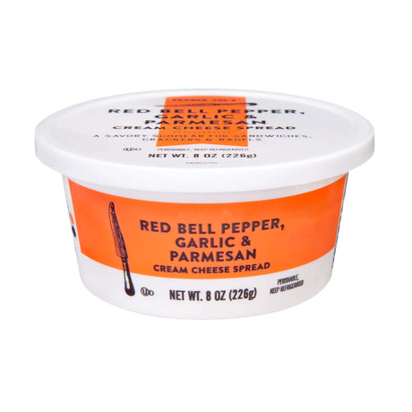 Red Bell Pepper Garlic and Parmesan Cream Cheese Spread Savory Vegetable Herb Cream Cheese for Bagels and Sandwiches