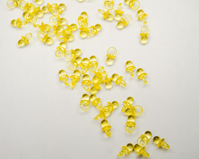 3/4" Yellow Acrylic Baby Shower Pacifier - Pack of 477