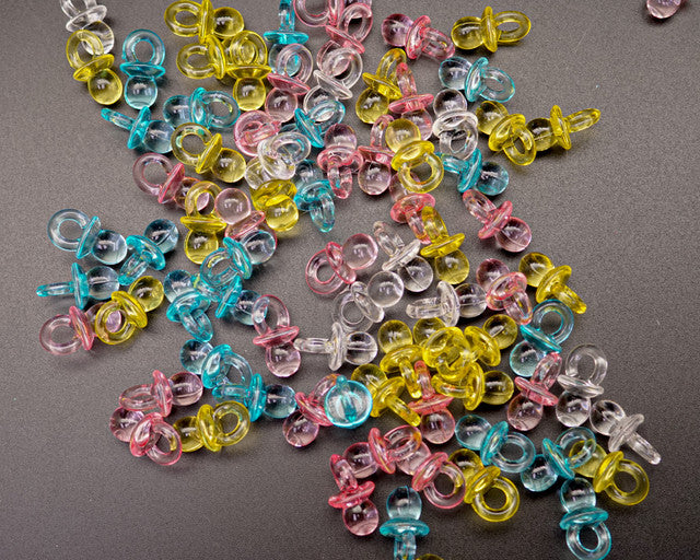 1" Assorted Acrylic Baby Shower Pacifier - Pack of 240