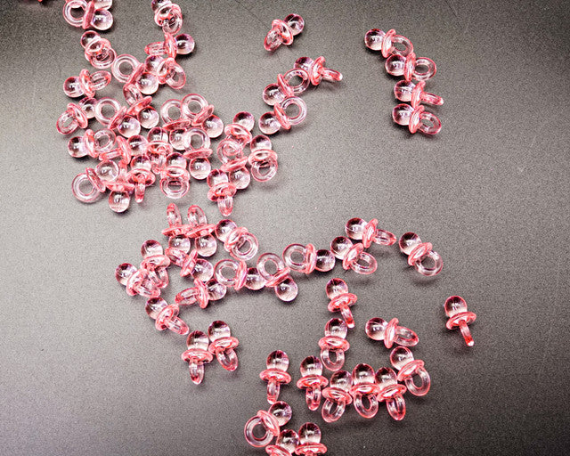 1" Pink Acrylic Baby Shower Pacifier - Pack of 240
