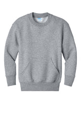 Port & Co® Youth Core Fleece Crewneck Pocket Sweatshirt