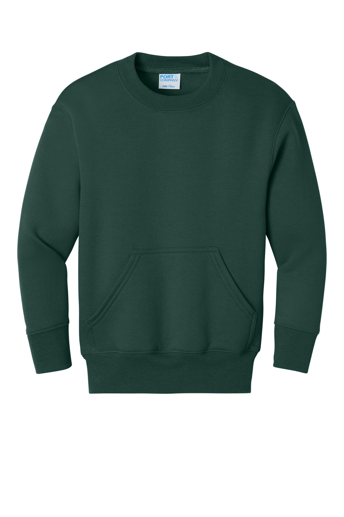 Port & Co® Youth Core Fleece Crewneck Pocket Sweatshirt