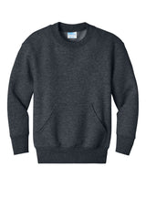 Port & Co® Youth Core Fleece Crewneck Pocket Sweatshirt
