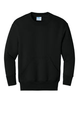 Port & Co® Youth Core Fleece Crewneck Pocket Sweatshirt