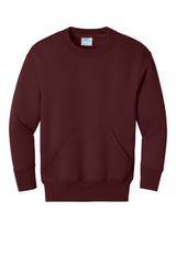 Port & Co® Youth Core Fleece Crewneck Pocket Sweatshirt