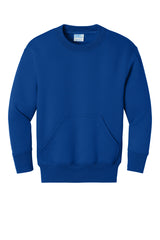 Port & Co® Youth Core Fleece Crewneck Pocket Sweatshirt