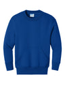Port & Co® Youth Core Fleece Crewneck Pocket Sweatshirt