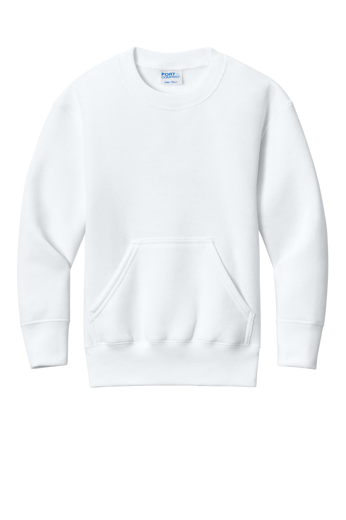 Port & Co® Youth Core Fleece Crewneck Pocket Sweatshirt