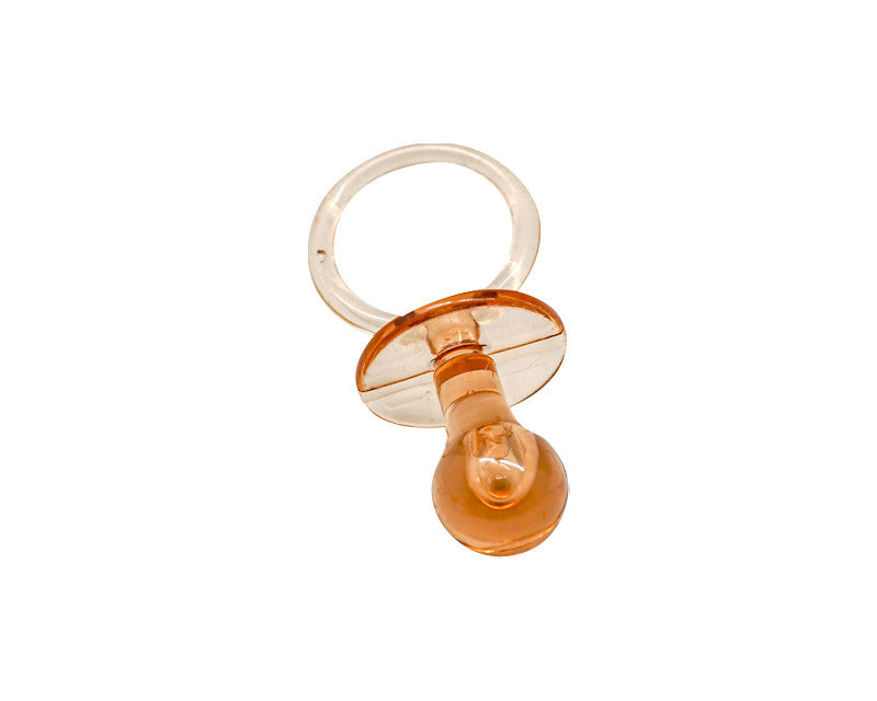 2.5" Champagne Transparent Plastic Baby Shower Pacifier - Pack of 36