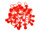 2.5" Red Transparent Plastic Baby Shower Pacifier - Pack of 36