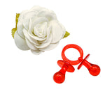 2.5" Red Transparent Plastic Baby Shower Pacifier - Pack of 36