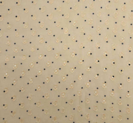 1 Yard Banana or Charcoal Clip Dot Chiffon Soft Sheer Polyester Fabric for Apparel & Sarees, 57/58" Wide