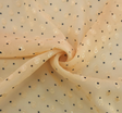 Poly Clip Dot Chiffon 1D1330 Polyester Fabric - Banana/Charcoal Clip Dot, 57/58" Width (1 Yard)