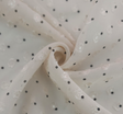 Poly Clip Dot Chiffon 1D1330 Polyester Fabric - Beige/Charcoal Clip Dot, 57/58" Width