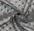 Poly Clip Dot Chiffon 1D1330 Polyester Fabric - Black/Ivory Clip Dot, 57/58" Width (1 Yard)
