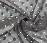 Poly Clip Dot Chiffon 1D1330 Polyester Fabric - Black/Ivory Clip Dot, 57/58" Width (1 Yard)