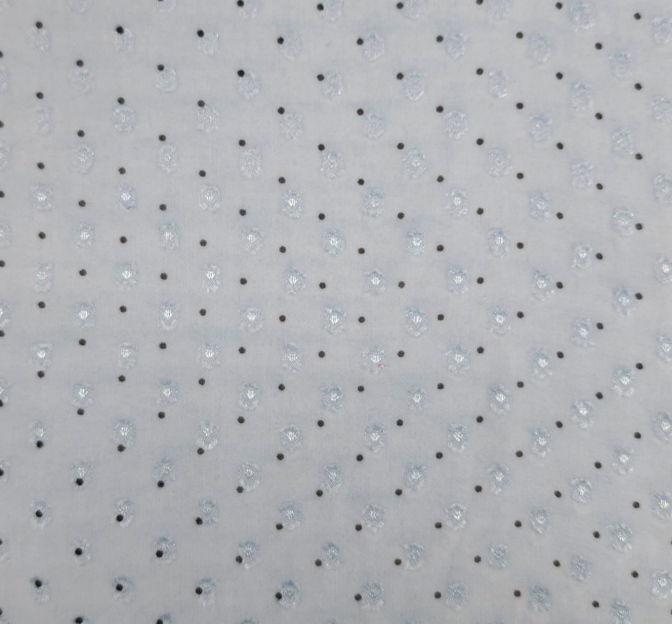 Poly Clip Dot Chiffon Fabric - Blue/Charcoal Clip Dot, 57/58" Width