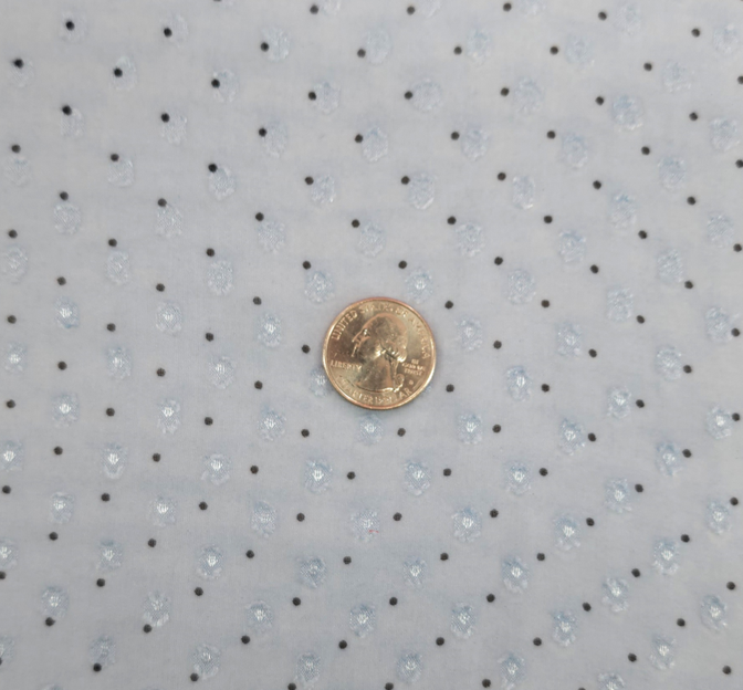 Poly Clip Dot Chiffon Fabric - Blue/Charcoal Clip Dot, 57/58" Width