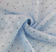 Poly Clip Dot Chiffon Fabric - Blue/Charcoal Clip Dot, 57/58" Width