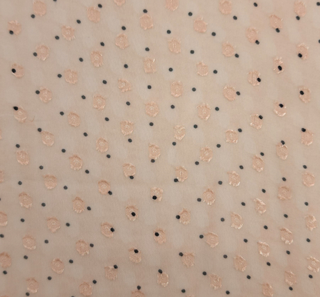 1 Yard Blush or Charcoal Clip Dot Chiffon Fabric 57/58" Wide Lightweight Soft Draping Polyester