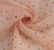 Poly Clip Dot Chiffon 1D1330 Polyester Fabric - Blush/Charcoal Clip Dot, 57/58" Width