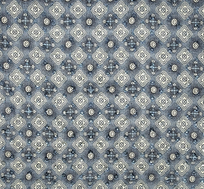 Poly Clip Dot Chiffon 1D1574 Polyester Fabric - Dusty Blue Clip Dot, 57/58" Width (1 Yard)
