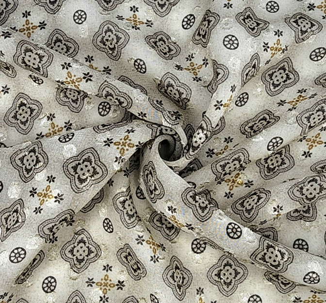 Poly Clip Dot Chiffon 1D1574 Taupe Polyester Fabric - Taupe Clip Dot, 57/58" Width (1 Yard)
