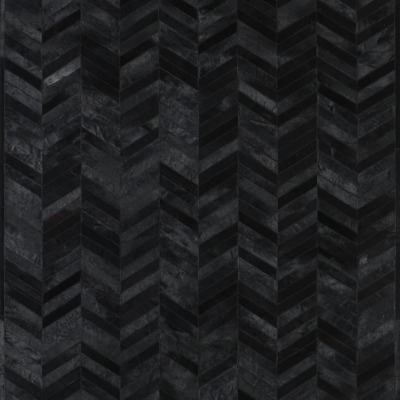 Patchwork PCH214 Cowhide Patchwork Rug - Geometric Chevron Black, 5' X 7', 7' 6" X 9' 6", 9' X 12' (1 Unit)