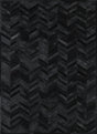 Patchwork PCH214 Cowhide Patchwork Rug - Geometric Chevron Black, 5' X 7', 7' 6" X 9' 6", 9' X 12' (1 Unit)