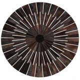 Patchwork PCH216 Round 100 Percent Real Cow Hide Fabric - Black With Charcoal Stripes, Round (6' X 6' Round)