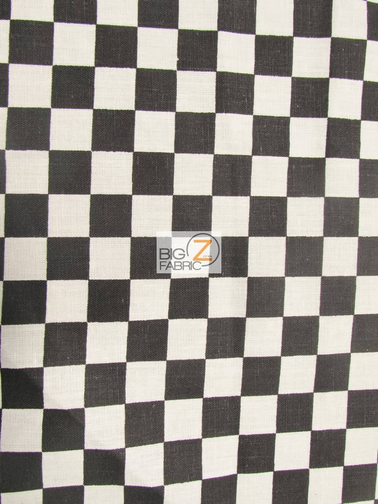 Poly Cotton Printed Fabric Square Checkered Mini Black White Sold By The Yard