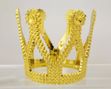 Gold/Gold Plastic Crown Hat - Pack of 12