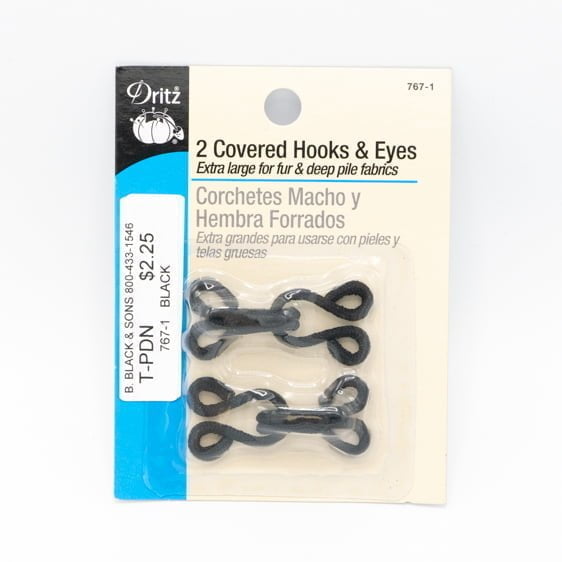 Covered Hooks And Eyes Fabric - Extra Large, For Coats, Wraps, Jackets
