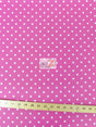 Poly Cotton Printed Fabric Small Polka Dots Fuchsia White Dots