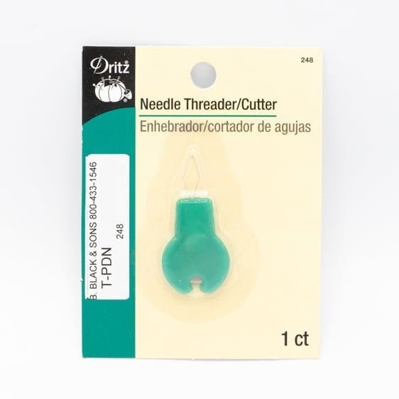 Needle Threader Cutter Metal Sewing Tool - Hand And Machine Needles, Recessed Cutter