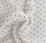 1 Yard Poly Dull Satin Beige/Black Woven Fabric, 57/58" Wide