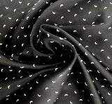 Poly Dull Satin 1D1377 Polyester Fabric - Black/Ivory, 57/58" Width