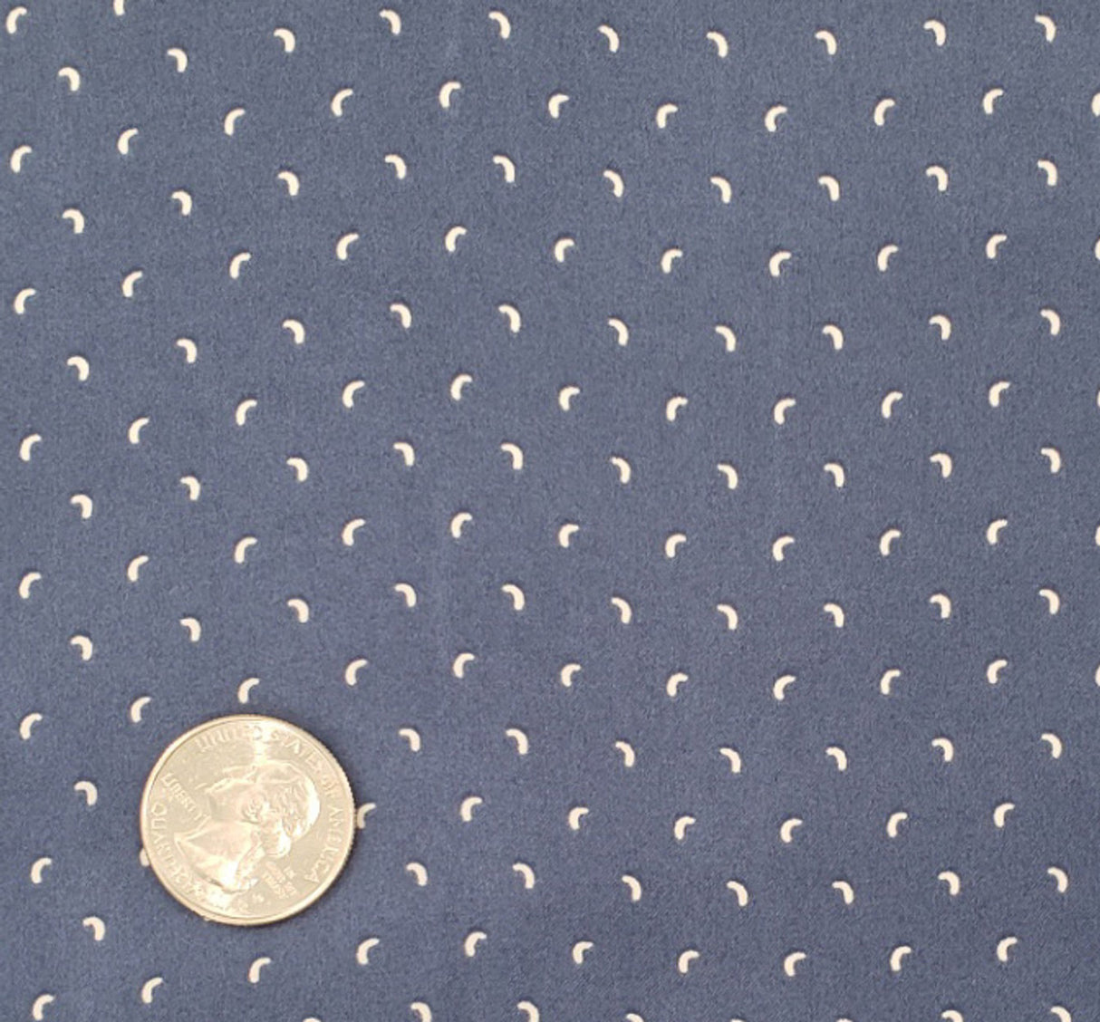 1 Yard Poly Dull Satin Navy/Ivory Woven Fabric, 57/58" Wide