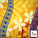 Peachskin Fabric Plumeria Curved Double Border