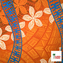 Peachskin Fabric Plumeria Curved Double Border