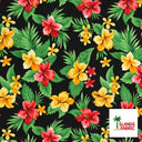 Peachskin Polyester Tropical Clusters Fabric